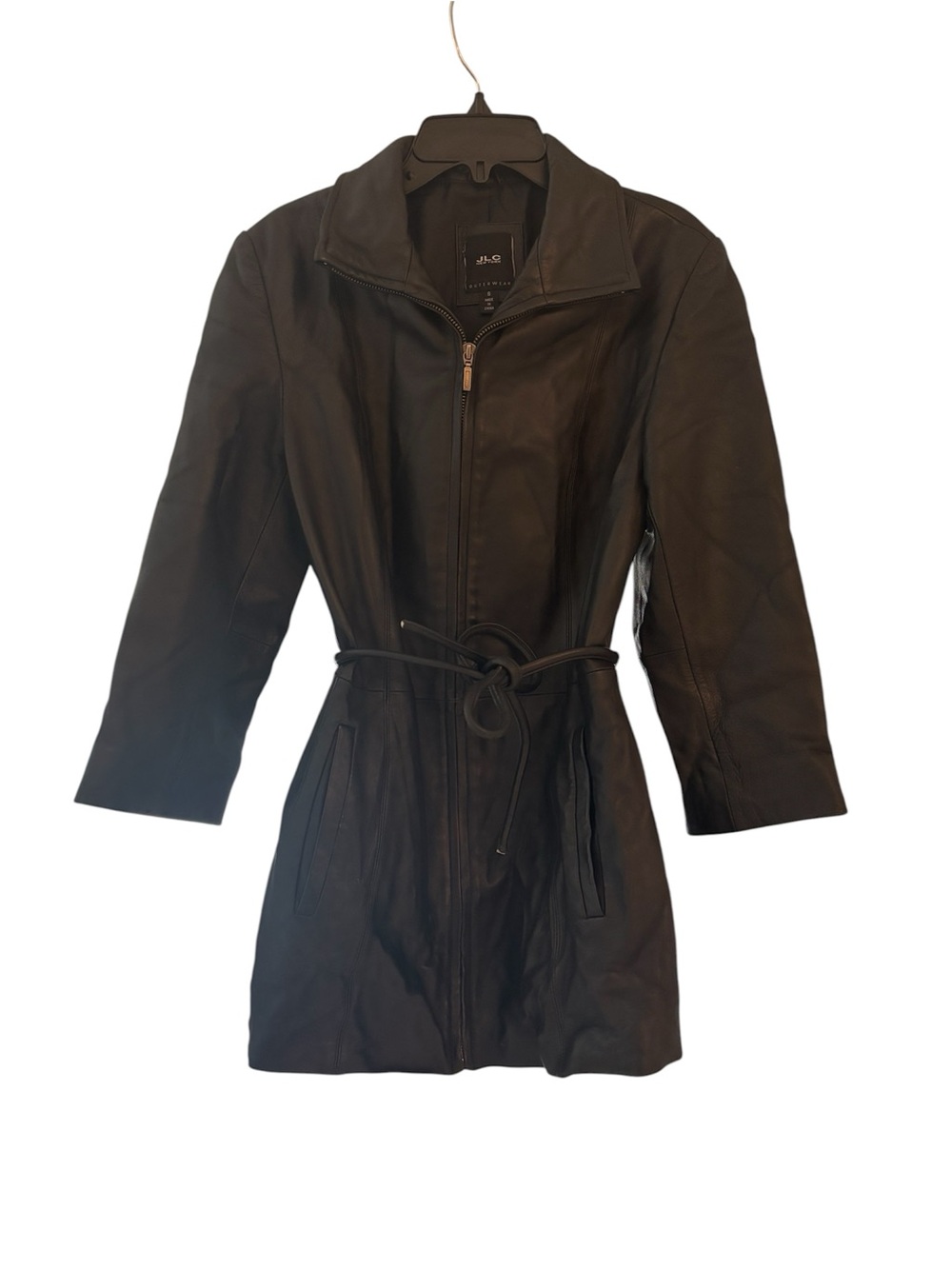 JLC New York Outerwear Leather Jacket w/ Belt